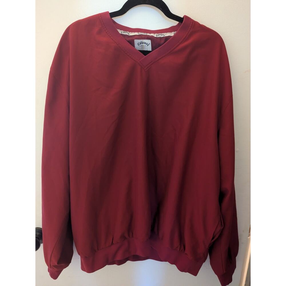 Callaway Golf Windbreaker Pullover Jacket Men's Size XL Red